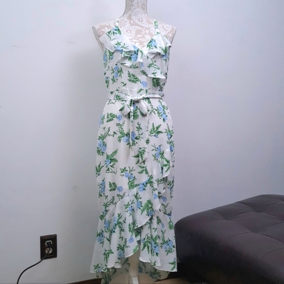 Disney Princess Floral Rose Ruffle Chiffon Dress Size M - Picture 2 of 16